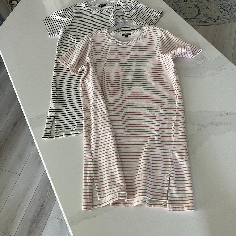 2 Striped T-Shirt Dresses